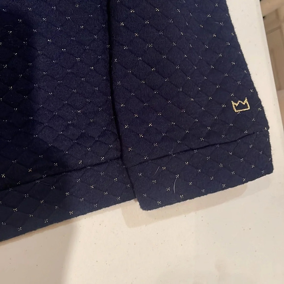 Crown & Ivy mock neck blue, and gold sweatshirt, size extra large - Picture 2 of 4